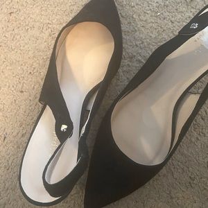 NWOT Kate Spade Shiloh black suede slingbacks